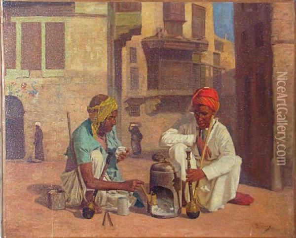 Fumatori Di Narghile Oil Painting - Voitler Billney