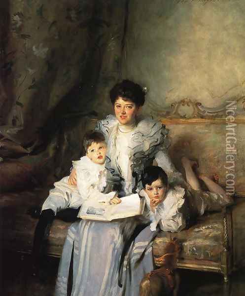 Mrs. Arthur Knowles and her Two Sons Oil Painting - John Singer Sargent
