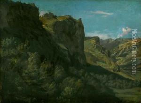 Berglandschaft. 1856. Oil Painting - Rudolf Koller
