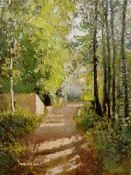 Allee Sous-bois En Normandie Oil Painting - Gustave Caillebotte