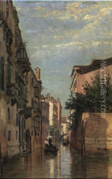 Kanal In Venedig Oil Painting - Antonietta Brandeis