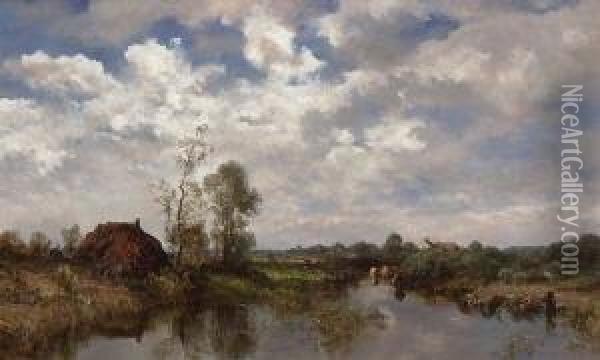 Moorlandschaft. Oil Painting - Joseph Wenglein