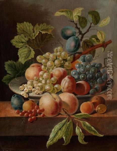 Fruchtestilleben Oil Painting - Cornelis Johannes De Bruyn