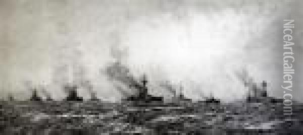 The Surrender Of The German Fleet Oil Painting - William Lionel Wyllie