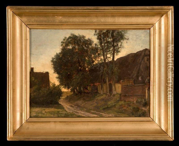 Village At Dawn Oil Painting - Frederic Henriet