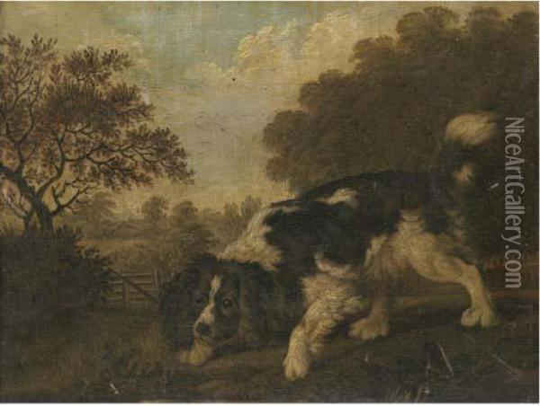A Spaniel In A Landscape Oil Painting - Thomas Gooch