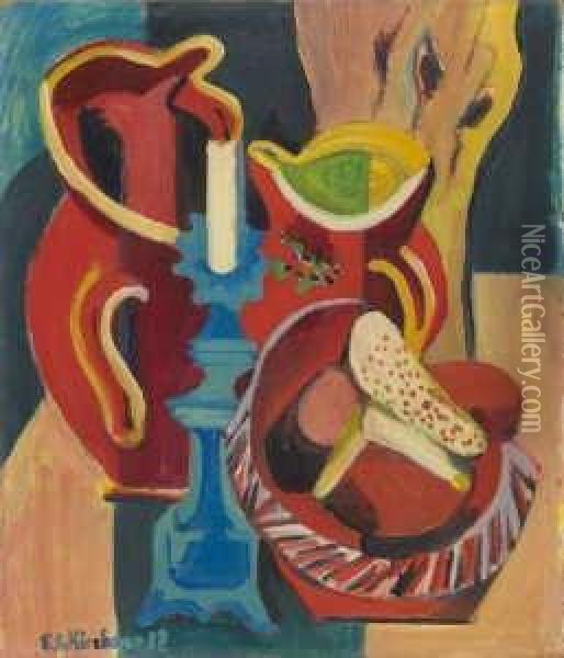 Stilleben Mit Krugen Und Kerzen Oil Painting - Ernst Ludwig Kirchner
