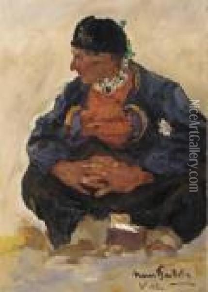 A Fisherman From Volendam Oil Painting - Hans Von Bartels