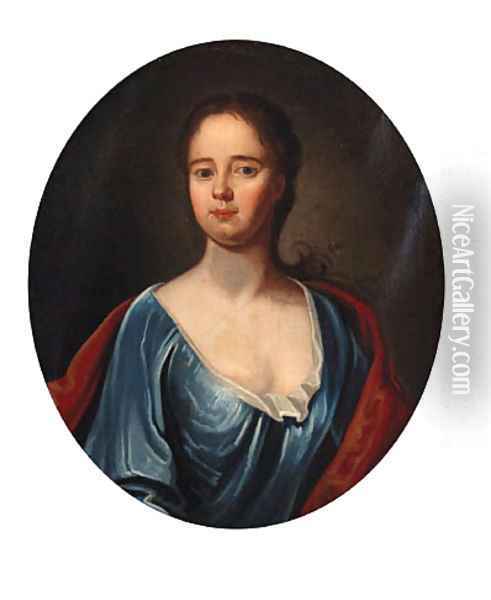 And Portrait Of A Lady Oil Painting - George Knapton