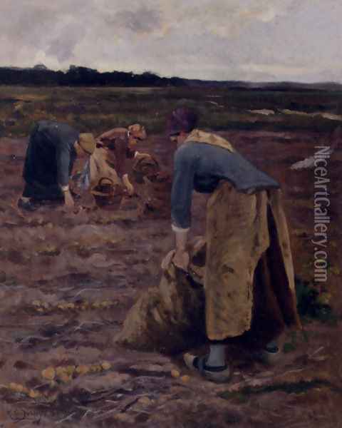 The Potato Gatherers Oil Painting - Hippolyte Camille Delpy