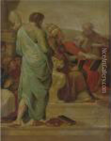 The Disputa Oil Painting - Raphael (Raffaello Sanzio of Urbino)