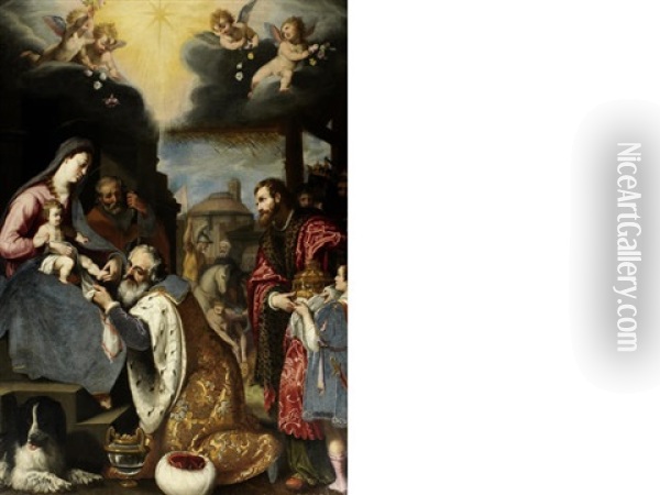 The Adoration Of The Magi Oil Painting - Lodovico (Il Cigoli) Cardi
