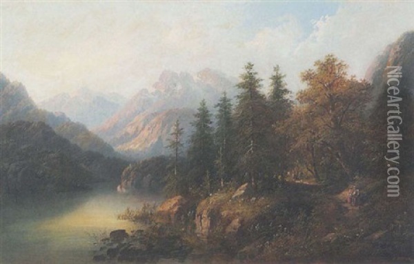Gebirgssee Oil Painting - Eduard Boehm