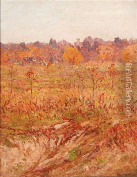 Impressionistic Fall Landscape Oil Painting - Lewis Henry Meakin