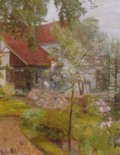 Bluhender Garten Oil Painting - Aage Bertelsen