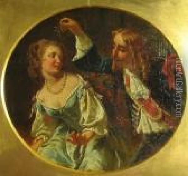 King Charles I Wooing Henrietta Maria Oil Painting - Edward Matthew Ward