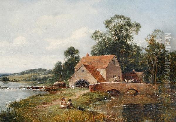 A Mill On The Avon Oil Painting - David Bates