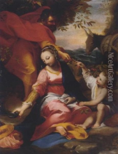 Rest On The Flight Into Egypt Oil Painting - Federico Barocci