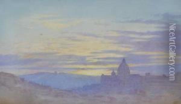 Citadel At Sunset Oil Painting - George Quartus Pine Talbot