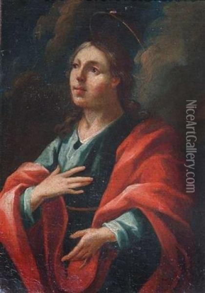 Portrait Of A Female Saint Oil Painting - Martino Hohenberg Altomonte