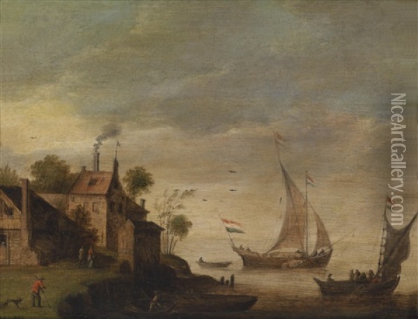 Segelschiffe Vor Der Kuste Oil Painting - Thomas Van Apshoven