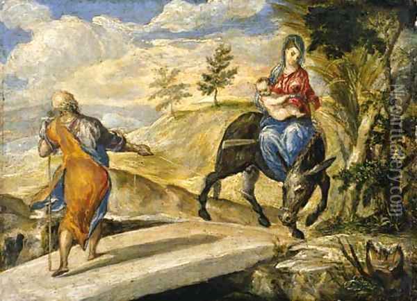 The Flight into Egypt Oil Painting - El Greco (Domenikos Theotokopoulos)