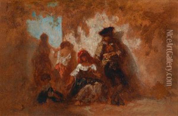 A Southernfamily Oil Painting - Narcisse Virgilio Diaz De La Pena