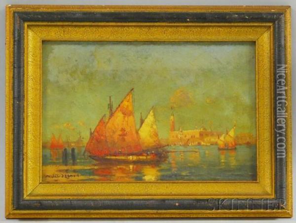Sailing In The Grand Canal Oil Painting - Walter Franklin Lansil