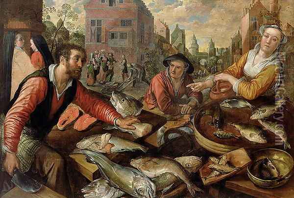 The Fish Market Oil Painting - Joachim Beuckelaer