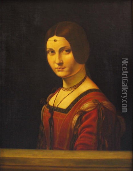 Portrait Of Lucrezia Crivelli Oil Painting - Leonardo Da Vinci