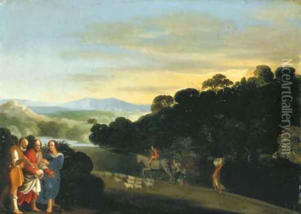 Christ on the road to Emmaus Oil Painting - Adam Elsheimer