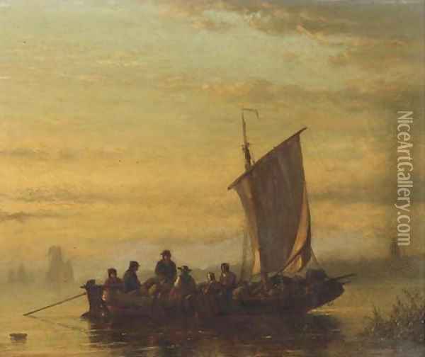 Journey at dawn Oil Painting - Lodewijk Johannes Kleijn
