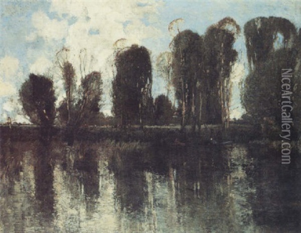 On The Loire Oil Painting - William Alfred Gibson