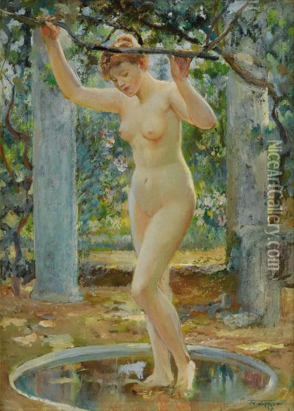 An Arcadian Nude Oil Painting - Will Hicock Low