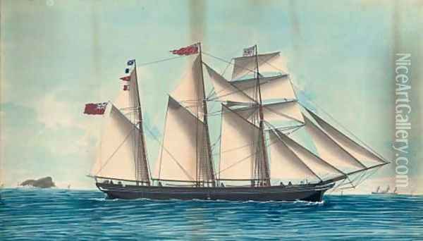 The barquentine Gladstone, calling for a pilot Oil Painting - Italian School
