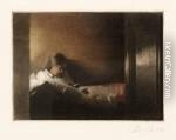 Mezzotint Printed In Colours Oil Painting - Peder Vilhelm Ilsted