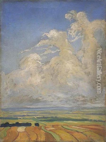Pejzaz Z Chmurami Oil Painting - Otton Edward Borzemski