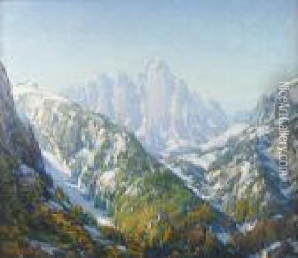 A View Of Mount Whitney Oil Painting - Henry Joseph Breuer
