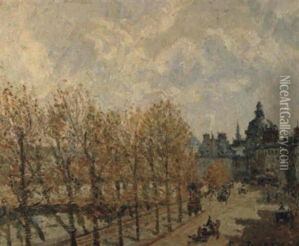 Quai Malaquais; Matin, Temps De Soleil Oil Painting - Camille Pissarro