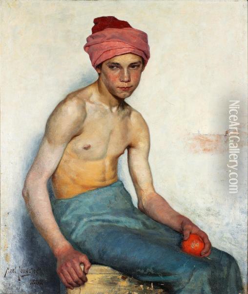 Pojke Med Apelsin Oil Painting - Axel Jungstedt