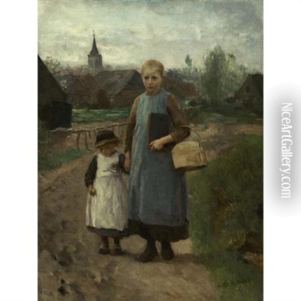 Return From Church Oil Painting - Albert Johan (Jan) Neuhuys