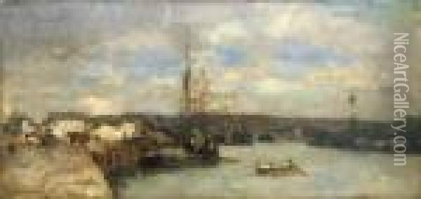 L'ancien Bassin D'honfleur Oil Painting - Albert Lebourg