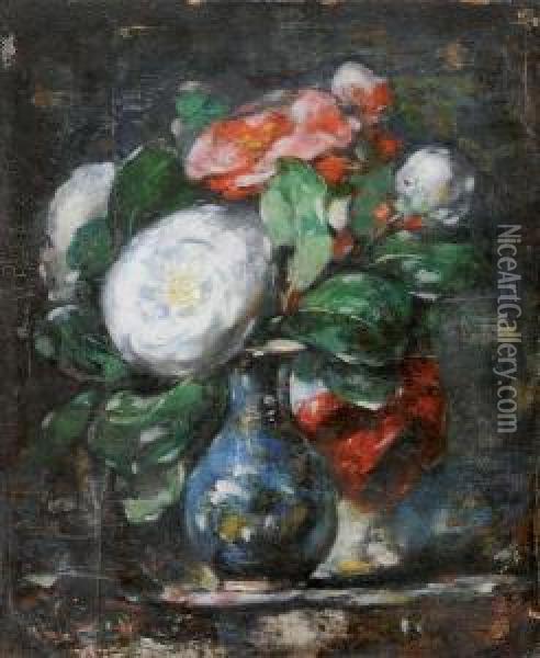 Bouquet De Fleurs Oil Painting - Francois F.Miel, Dit Vernay