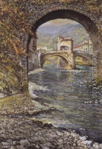 Le Pont De Sospel Oil Painting - Paul Leduc