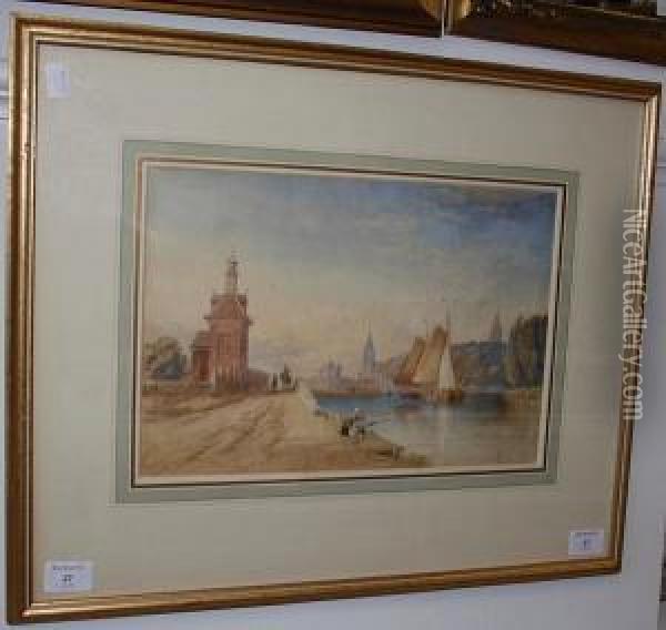A Dutch River Scene Oil Painting - William, Dover Of Burgess