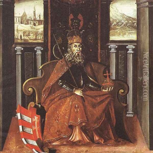 Saint Ladislaus, King of Hungary c. 1600 Oil Painting - Hungarian Unknown Masters