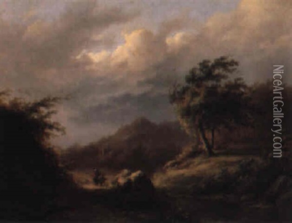 The Approaching Storm Oil Painting - Johann Bernard Klombeck