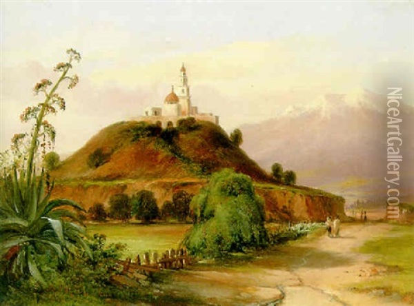 La Pyramide A Cholula Au Mexique Oil Painting - Jean Baptiste Louis (Baron Gros) Gros