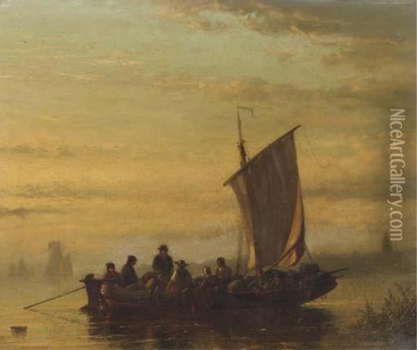 Journey At Dawn Oil Painting - Lodewijk Johannes Kleijn