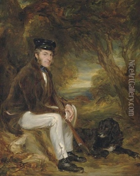 Portrait Of A Gentleman (john Grant Of Kilgraston?) Oil Painting - Sir Francis Grant